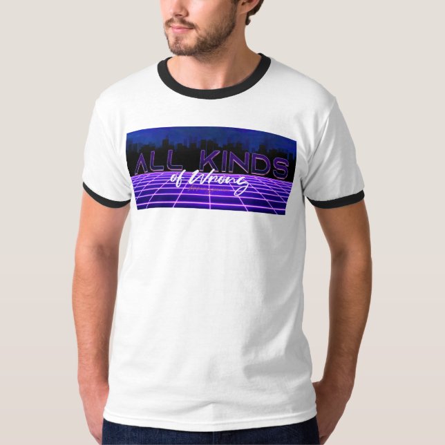 SlipperyJoe's all kinds wrong bold 3D text retro 1 T-Shirt (Front)