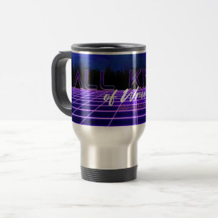SlipperyJoe's all kinds wrong bold 3D text retro 1 Travel Mug