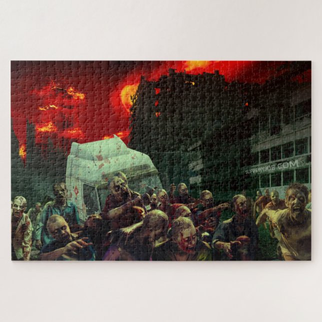SlipperyJoe's apocalyptic Halloween scene large gr Jigsaw Puzzle (Horizontal)
