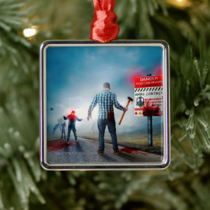 SlipperyJoe's apocalyptic infection hazard Hallowe Metal Tree Decoration