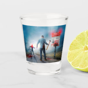SlipperyJoe's apocalyptic infection hazard Hallowe Shot Glass