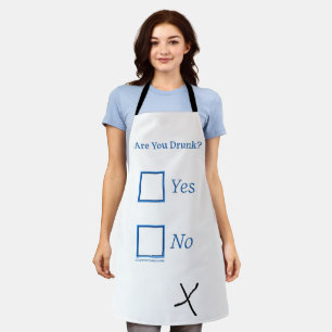 SlipperyJoe's Are You Drunk hammered check boxes c Apron