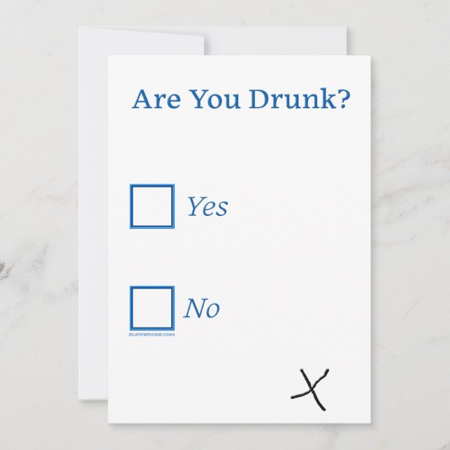 SlipperyJoe's Are You Drunk hammered check boxes c Holiday Card (Front)