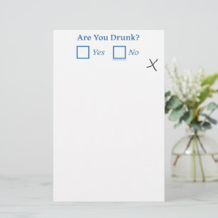 SlipperyJoe's Are You Drunk hammered check boxes c Stationery