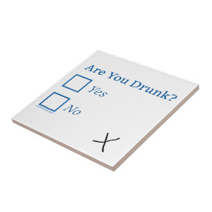 SlipperyJoe's Are You Drunk hammered check boxes c Tile