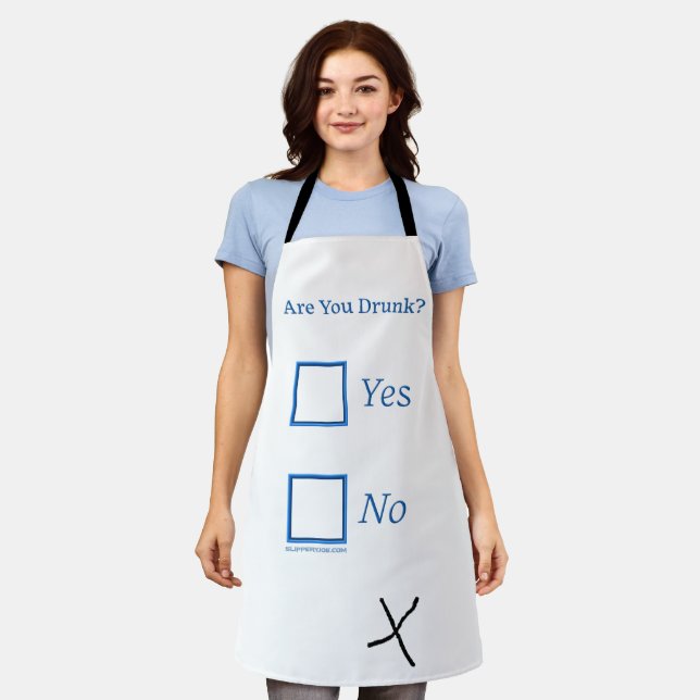 SlipperyJoe's are you drunk humourous slightly sar Apron (Worn)
