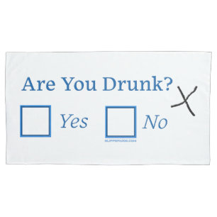SlipperyJoe's are you drunk humourous slightly sar Pillowcase