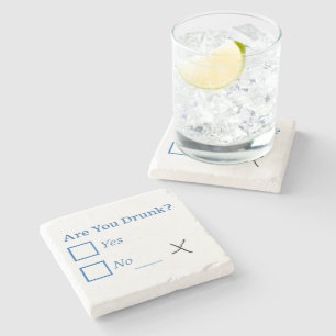 SlipperyJoe's are you drunk humourous slightly sar Stone Coaster