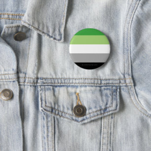 SlipperyJoe's Aromantic Pride Flag gay gifts LGBTQ 6 Cm Round Badge