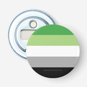 SlipperyJoe's Aromantic Pride Flag gay gifts LGBTQ Bottle Opener