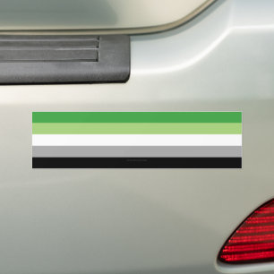 SlipperyJoe's Aromantic Pride Flag gay gifts LGBTQ Bumper Sticker