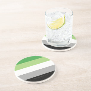 SlipperyJoe's Aromantic Pride Flag gay gifts LGBTQ Coaster