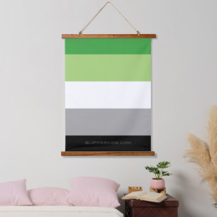 SlipperyJoe's Aromantic Pride Flag gay gifts LGBTQ Hanging Tapestry
