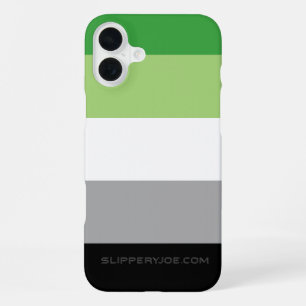 SlipperyJoe's Aromantic Pride Flag gay gifts LGBTQ iPhone 16 Plus Case
