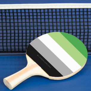 SlipperyJoe's Aromantic Pride Flag gay gifts LGBTQ Ping Pong Paddle