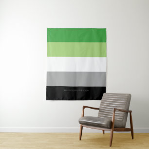 SlipperyJoe's Aromantic Pride Flag gay gifts LGBTQ Tapestry
