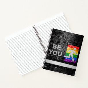 SlipperyJoe's artistic Be You gay pride gifts LGBT Notebook