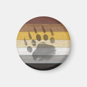 SlipperyJoe's artistic Bear Wood gay gifts Bear Br Magnet