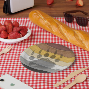 SlipperyJoe's artistic Bear Wood gay gifts Bear Br Paper Plate