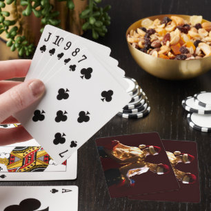 SlipperyJoe's artistic Christmas shirtless men hol Playing Cards