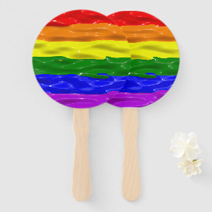 SlipperyJoe's artistic Colorful gay Pride gifts LG Hand Fan