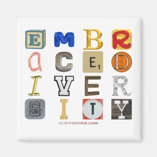 SlipperyJoe's artistic Embrace Diversity gay gifts Magnet
