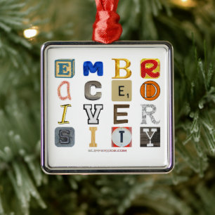 SlipperyJoe's artistic Embrace Diversity gay gifts Metal Tree Decoration