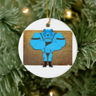 SlipperyJoe's artistic Gay muscle bear gay gifts L Ceramic Tree Decoration