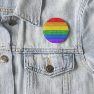 SlipperyJoe's artistic gay pride flag gay gifts LG 6 Cm Round Badge
