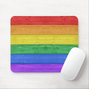 SlipperyJoe's artistic gay pride flag gay gifts LG Mouse Pad