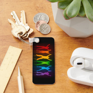 SlipperyJoe's artistic gay pride people gay gifts Key Ring