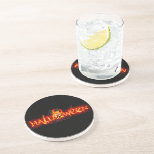 SlipperyJoe's artistic Happy Halloween pumpkin gay Coaster