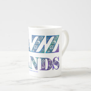 SlipperyJoe's artistic Jazz Hands vibrant colours Bone China Mug