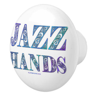 SlipperyJoe's artistic Jazz Hands vibrant colours  Ceramic Knob