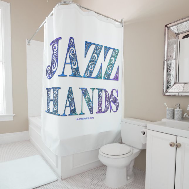 SlipperyJoe's artistic Jazz Hands vibrant colours  Shower Curtain (In Situ)