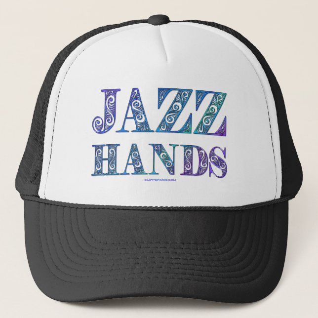 SlipperyJoe's artistic Jazz Hands vibrant colours  Trucker Hat (Front)