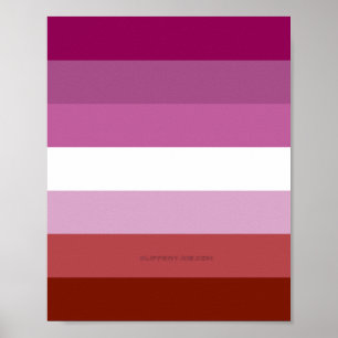 SlipperyJoe's artistic Lesbian Pride flag gay gift Poster