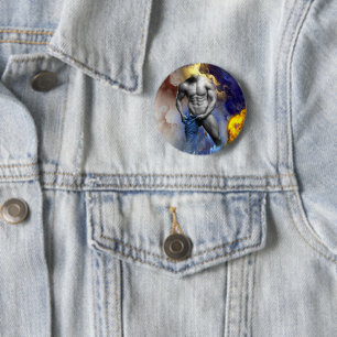 SlipperyJoe's artistic Man putting on jeans gay pr 6 Cm Round Badge