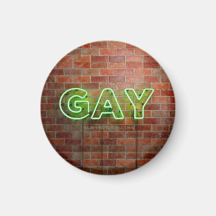 SlipperyJoe's artistic neon green Gay Sign gay gif Magnet