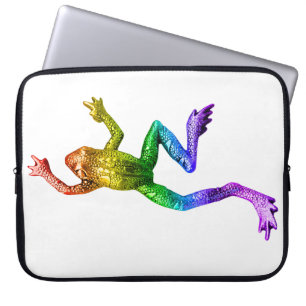 SlipperyJoe's artistic Pride Frog crawling gay gif Laptop Sleeve
