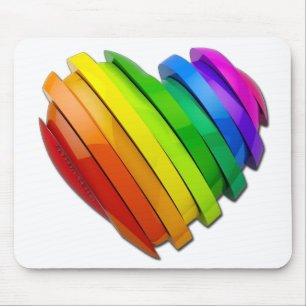 SlipperyJoe's artistic Pride Slices gay gifts hear Mouse Pad