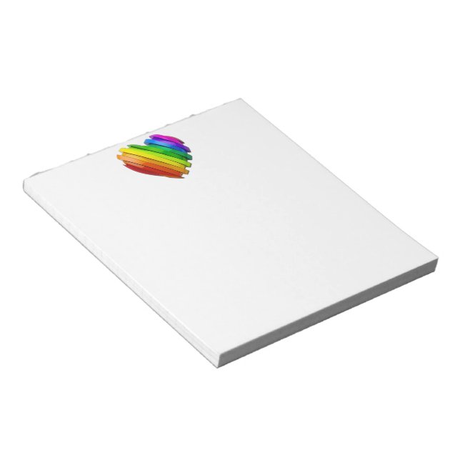 SlipperyJoe's artistic Pride Slices gay gifts hear Notepad (Angled)