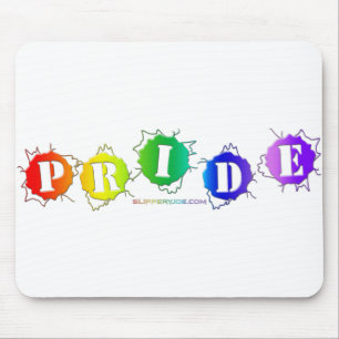 SlipperyJoe's artistic Pride Word gay pride flag c Mouse Pad