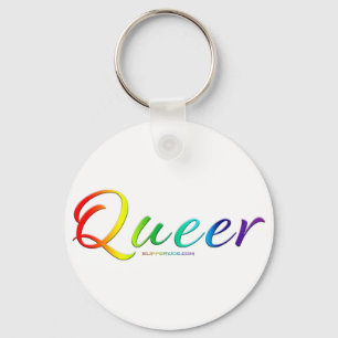 SlipperyJoe's artistic queer gay pride gifts LGBTQ Key Ring