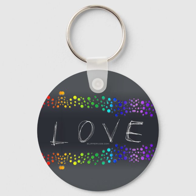 SlipperyJoe's artistic scribbled gay pride gifts   Key Ring (Front)