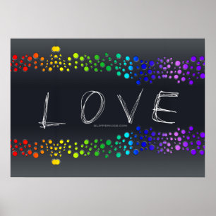 SlipperyJoe's artistic scribbled gay pride gifts Poster