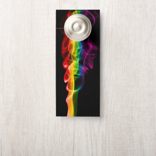 SlipperyJoe's artistic smoke gay pride gifts LGBTQ Door Hanger