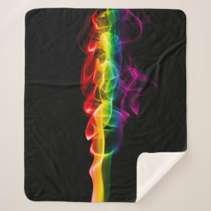 SlipperyJoe's artistic smoke gay pride gifts LGBTQ Sherpa Blanket