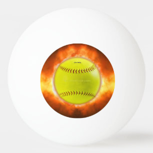 SlipperyJoe's artistic Softball on fire gay gifts  Ping Pong Ball