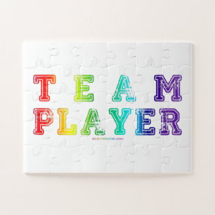 SlipperyJoe's artistic Team Player gay gifts LGBTQ Jigsaw Puzzle